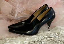Vintage 1950s Penney's Fashion Corner Leather Pointed Toe Pumps Combination Sz 9