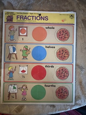 Vintage Golden Step Ahead Fractions Learning Board 1985 FACTORY SEALED!