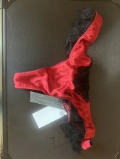 Kiki De Montparnasse Red Lace Thong, Size Large- 150 at Saks