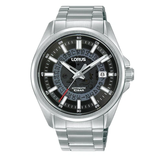 Lorus RU401AX9 Men's Automatic Watch Black Dial Steel Bracelet 100m RRP £159.99