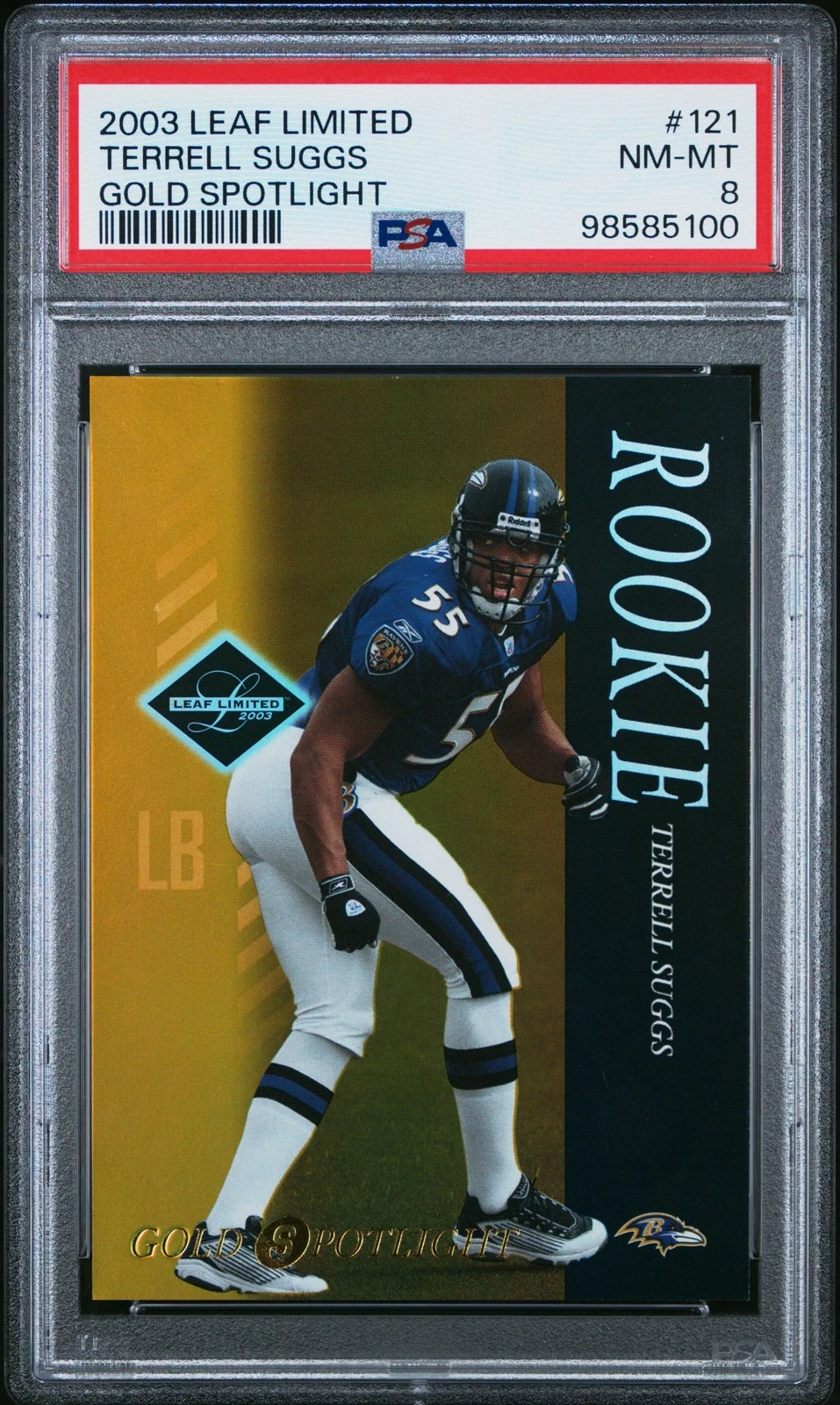 Terrell Suggs Leaf Limited #121 Gold Spotlight