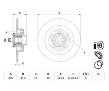 2 pieces brake disc Bosch 0986479F42 for Renault Scénic IV