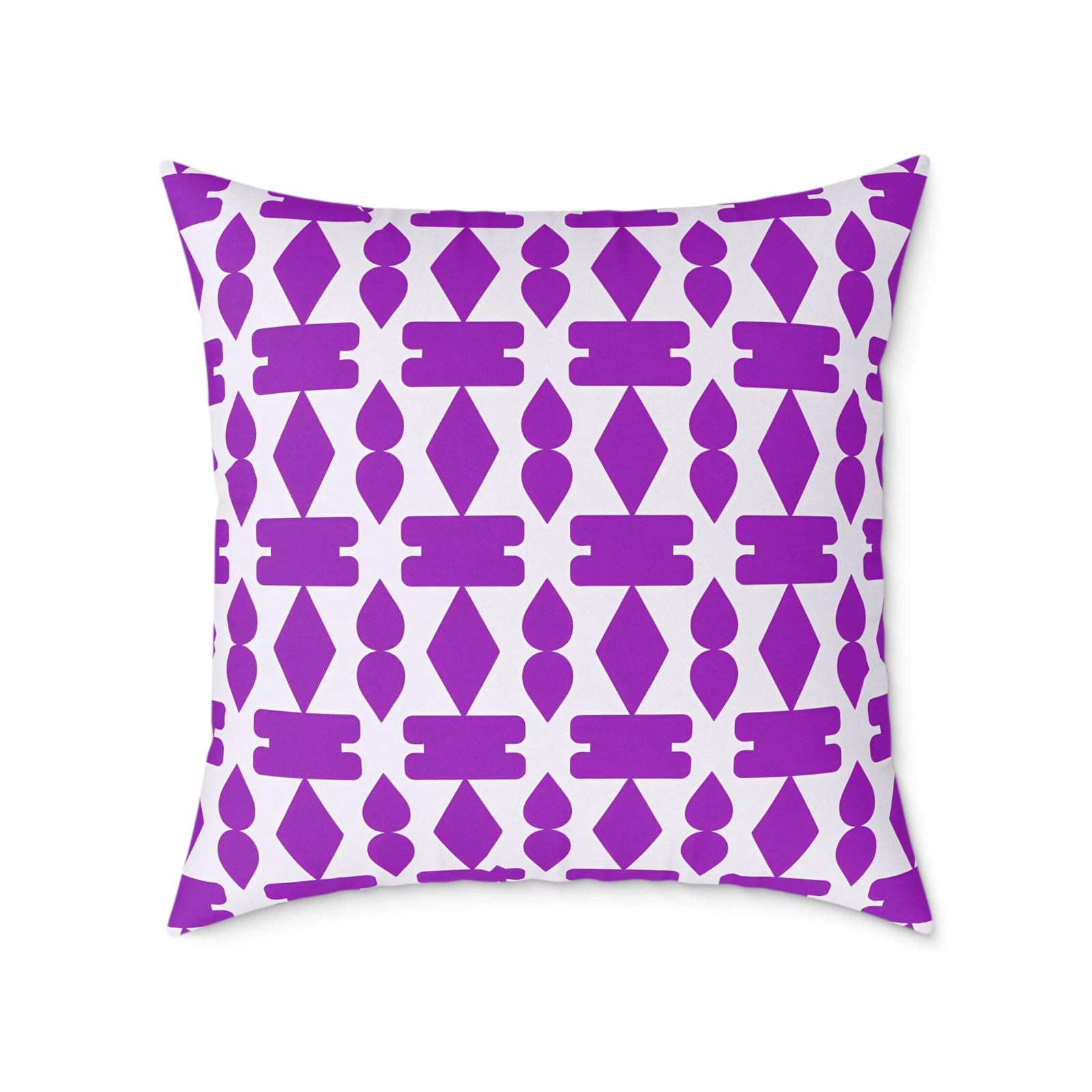 Geometric Purple Pattern Square Pillow | Modern Decorative Throw Pillow
