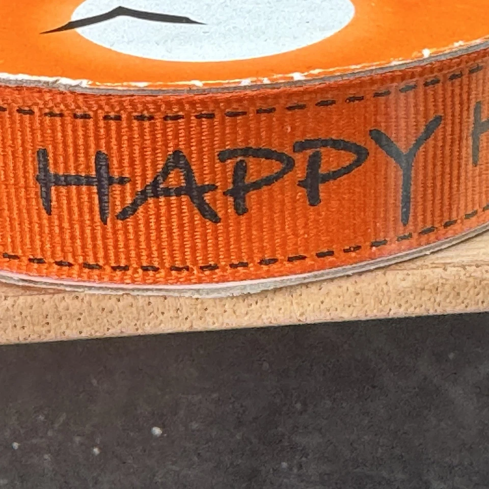 Michael’s Happy Halloween Grosgrain Ribbon 5/8" 3 Yards Printed Orange Black - Image 3 of 4