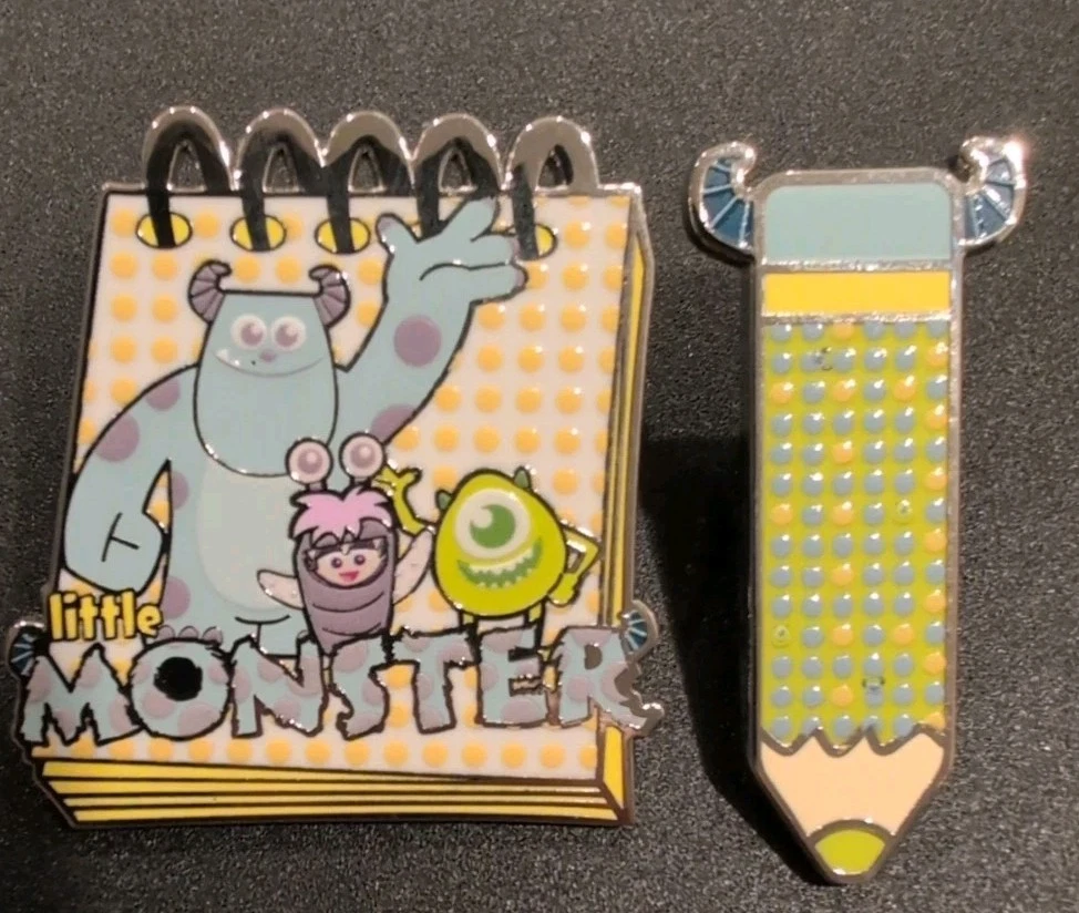 Monsters, Inc. – Disney Pixar Pencil & Notepad Blind Box Enamel Pin Set BoxLunch