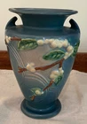 Vintage Roseville Pottery Blue Snowberry Vase IV2-8