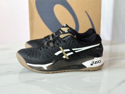 Asics Gel Resolution 9 black Men's Breathable Comfort Shoes | eBay