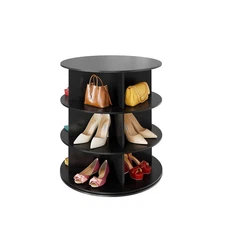 SpaceAid 3 Tier Rotating Shoe Rack Tower, Spinning Shoe Display Lazy Susan, R...