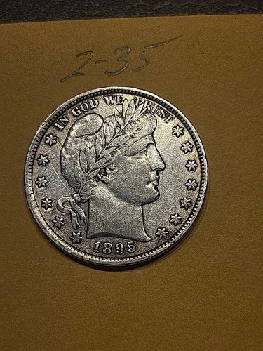 1895 Barber Half Dollar VF Cleaned Rim Dings Lot2-35