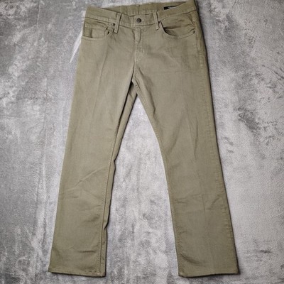 Sebastian McCall Jeans Mens 32 Olive Green Solid Cotton Lycra Made In USA