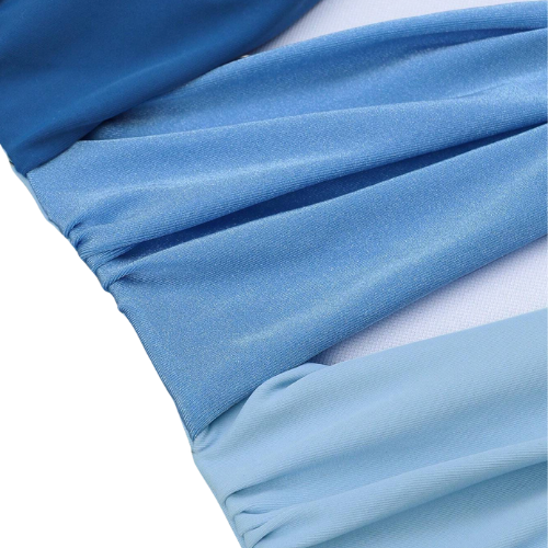 Blue Women Colorblock One Piece Swimsuit Summer Beach Hollow Out Monokini CUSTOM - Picture 4 of 5