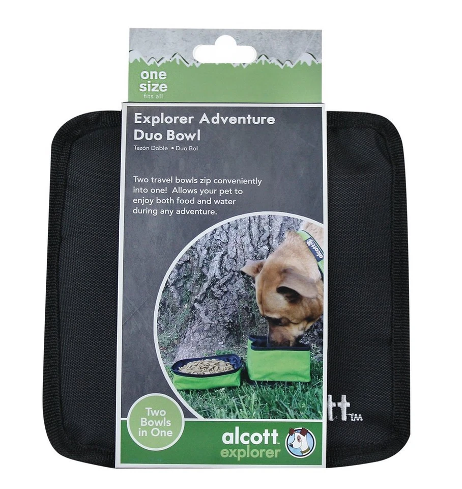 Alcott Travel Dog Duo Bowl - Portátil Agua y Alimentos Cierre de Cremallera Capacidad 48 OZ Foto 3 de 3