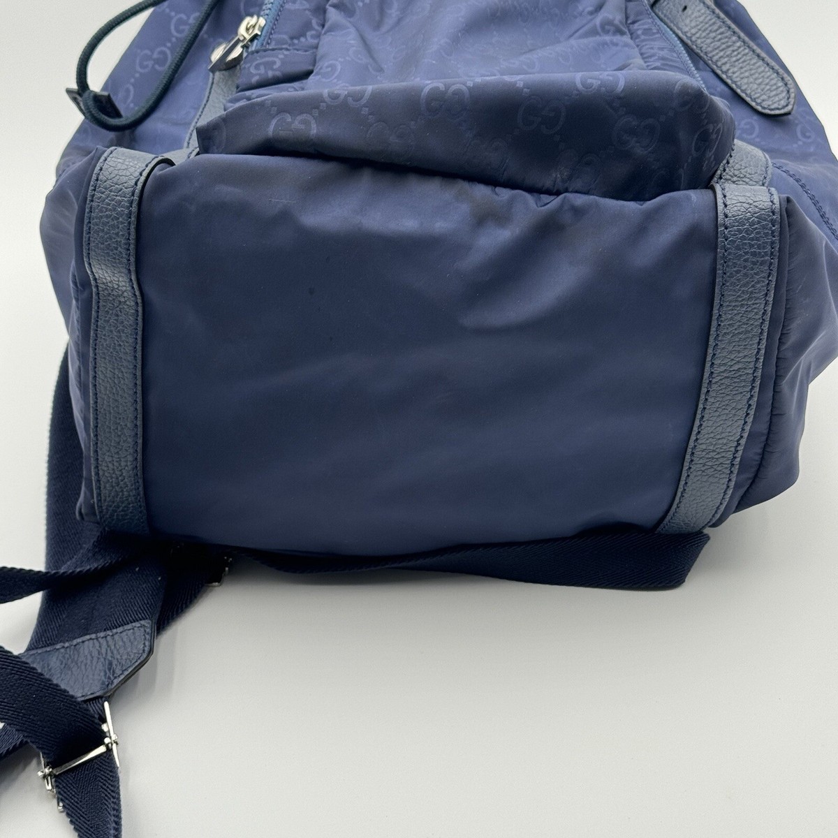 Authentic Gucci nylon monogram double buckle backpack GUCCI Double Buckle Small Brocade Web Backpack Multicolor 466467 main image 3