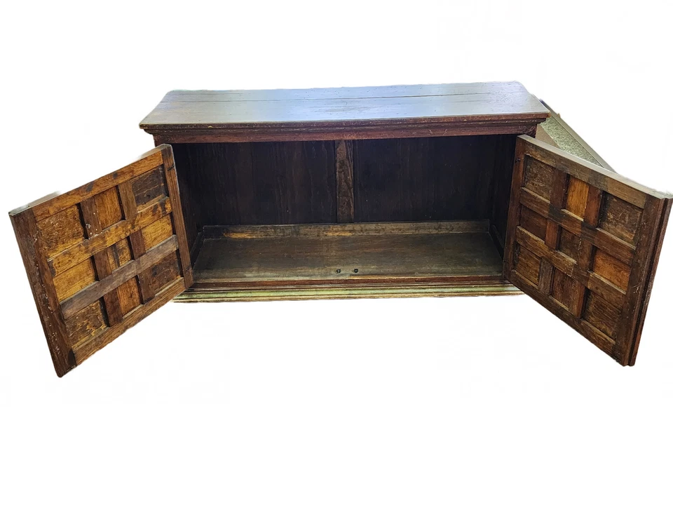 ANTIGUO APARADOR COLONIAL ESPAÑOL 19C POLICROMADO PANEL ESCENA RELIGIOSA CATÓLICA Foto 4 de 4