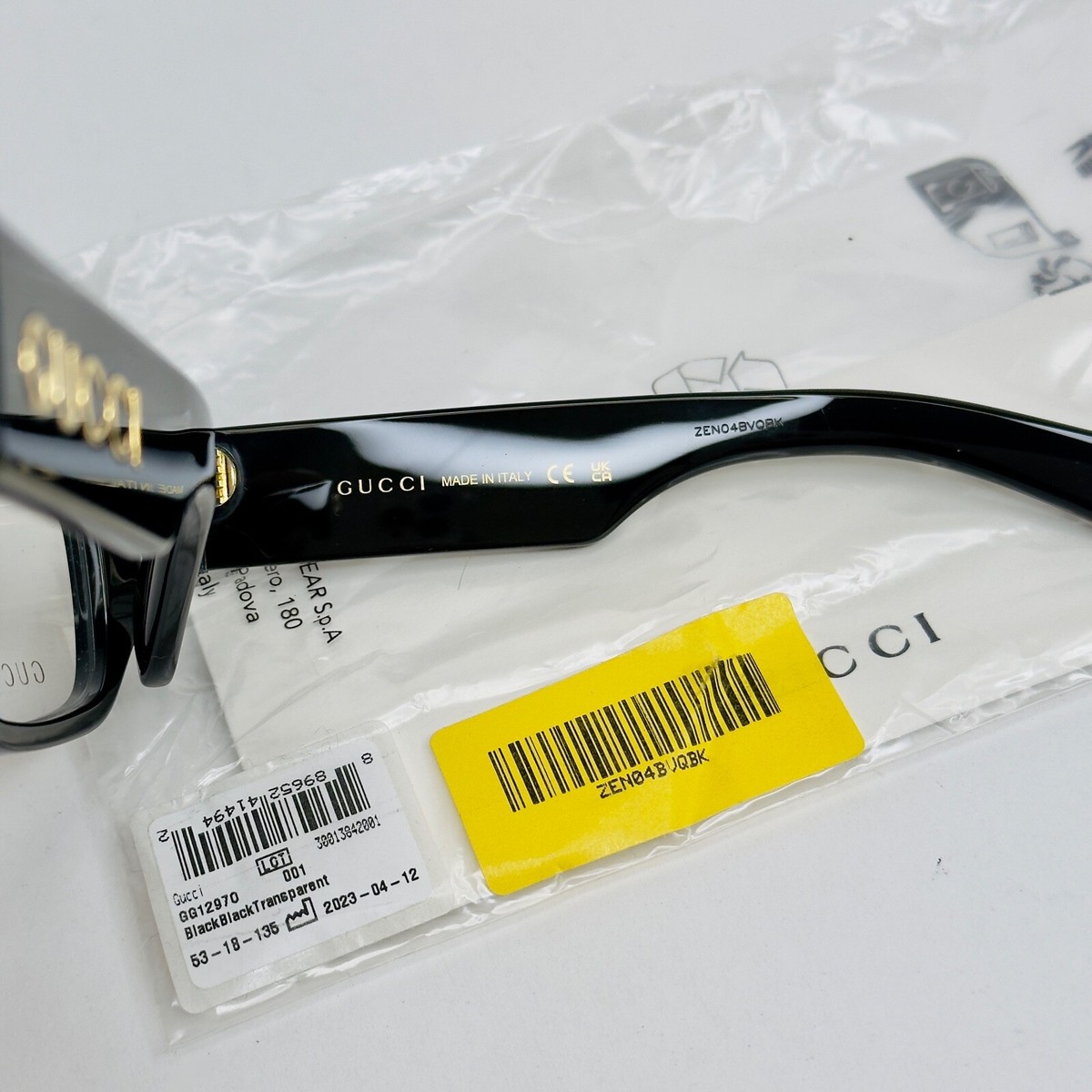 美品 GUCCI sunglasses vintage BLACK 付属品完備 GUCCI Authentic 1297 Black Logo Square Eyeglasses GG1297O Optical