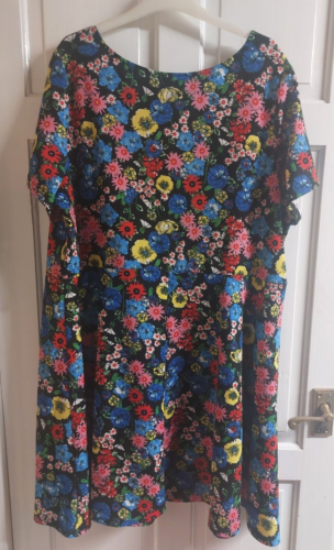 Label Be Kleid Mehrfarbig Kurzarm Stretchig Fit & Flare Größe 28 - Bild 2 von 7
