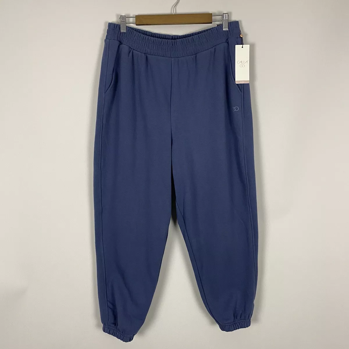 CALIA Sweatpants Joggers Womens Size XL Blue Cinched High Rise