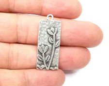 Flowers Rose Garden Charms Antique Silver Plated Plants jewelry Accessories