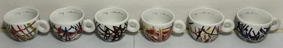 6 Tazzine caffè ILLY Collection 1996 James Rosenquist numerate Ita riviera (2) - Immagine 3 di 4