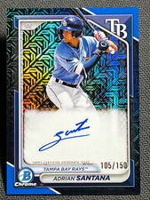 2024 Bowman Chrome MOJO REFRACTOR ROOKIE AUTO Adrian Santana 105/150