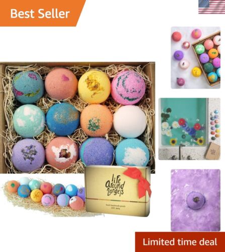 Pampering Bath Bombs Gift Set - 12 Relaxing Scents for Ultimate Spa Experience
