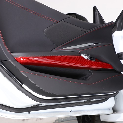 Red Real Carbon Fiber Full Interior Set Decor Cover Trim Kit for Corvette C8 20+ - Picture 384 of 444