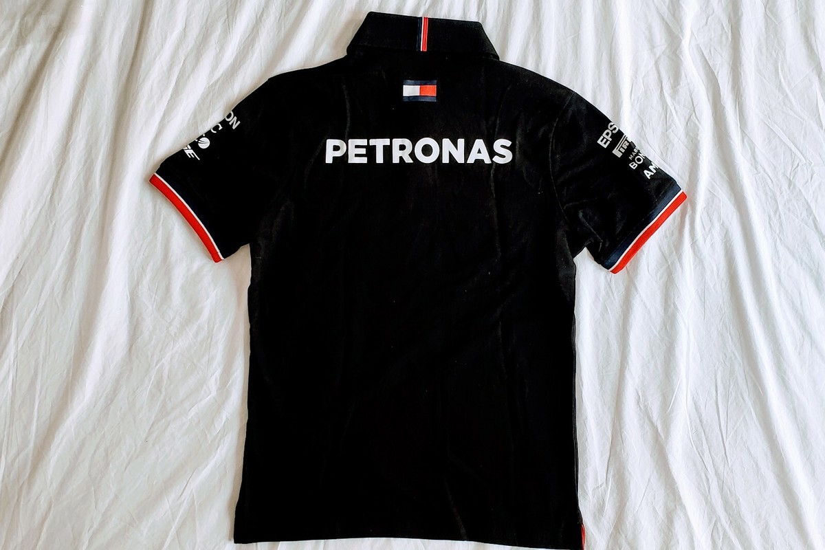Mercedes Benz AMG Petronas F1 Men's Team Polo Shirt Black Sz