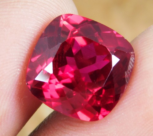 Pietra Preziosa Splendida Certificata 10,40 Ct Naturale Rubino Rosso Forma Radiante - Foto 2 di 9