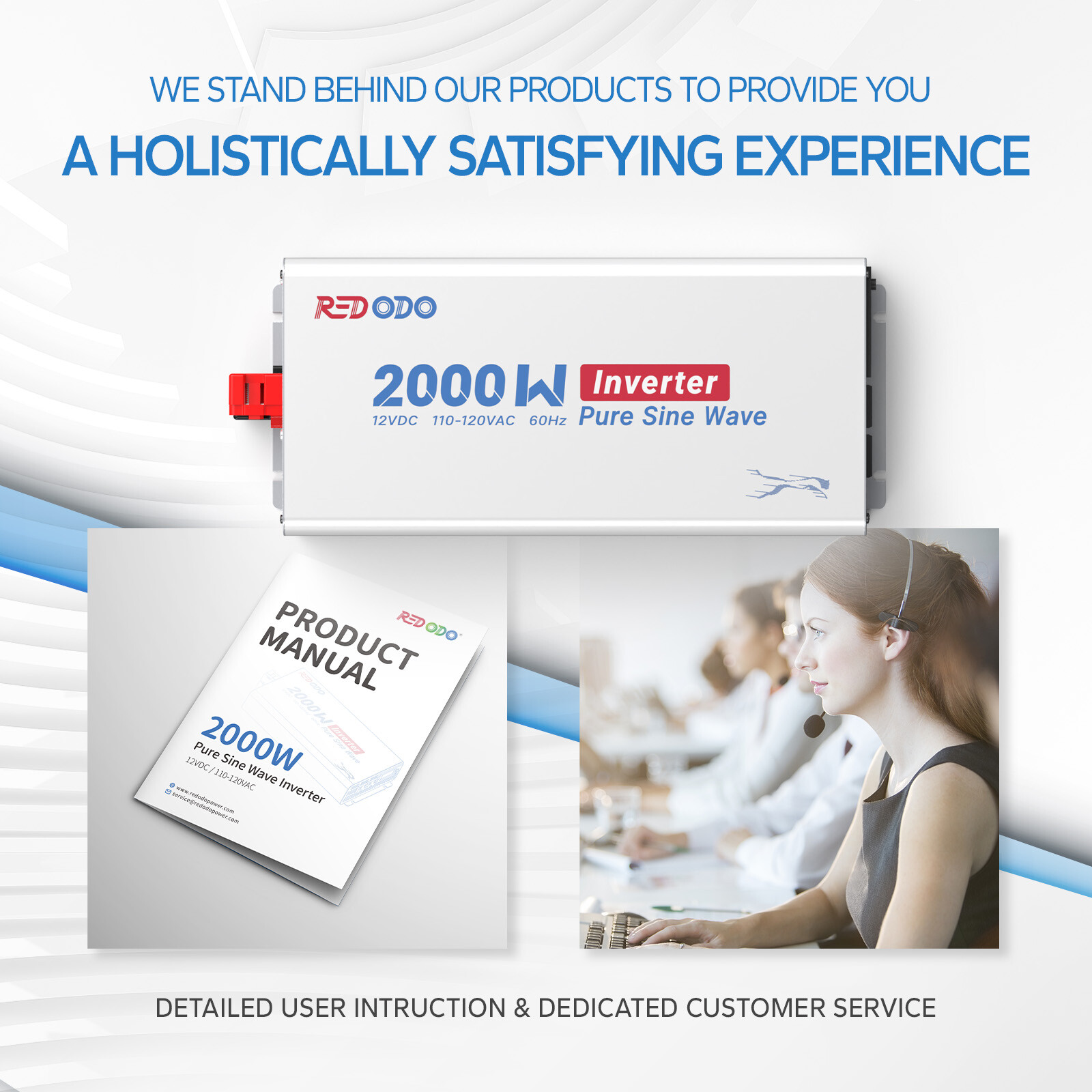 Redodo 2000W Pure Sine Wave Inverter 90% Power LCD Display Excellent Condition