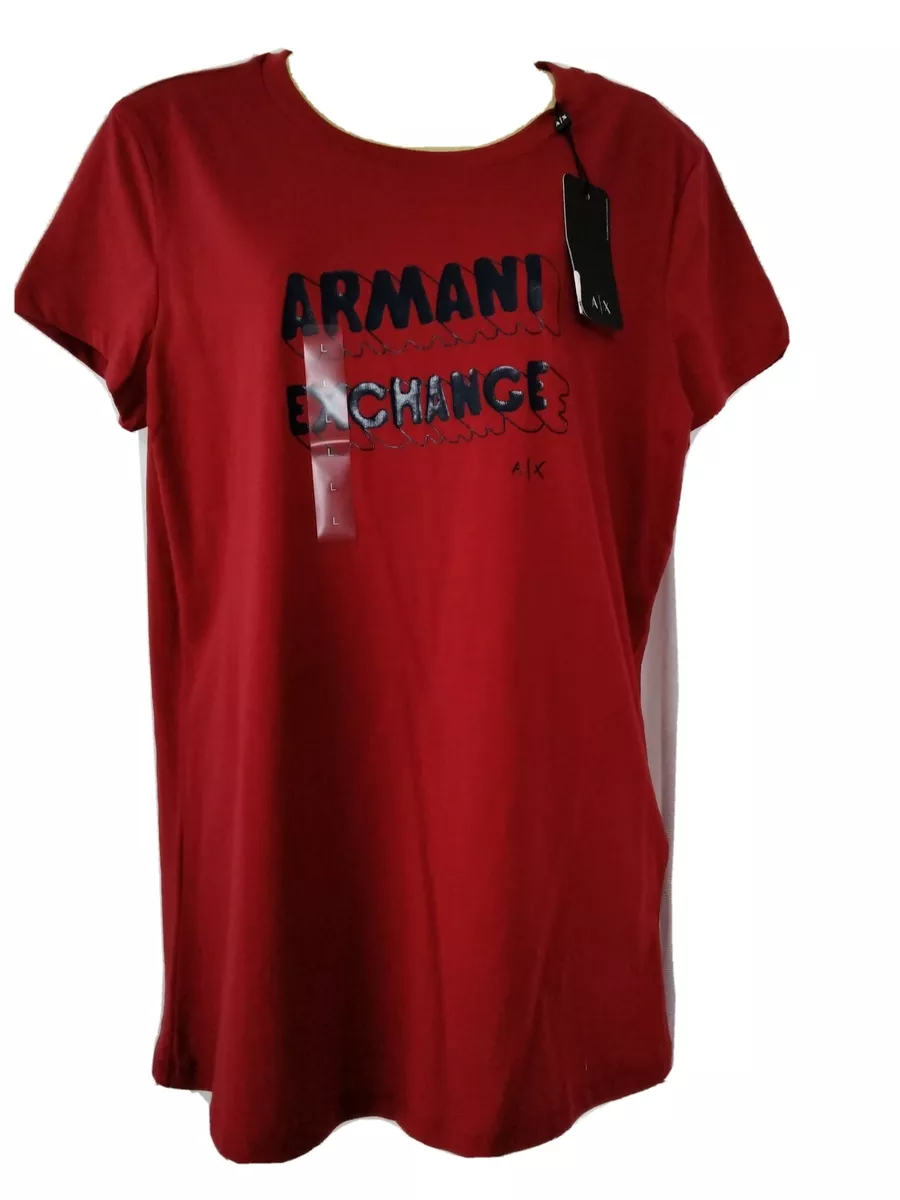 syv Overdreven Udsæt ARMANI EXCHANGE A/X New Red Ladies Slim fit T-shirt Size: L  Style:8NYTDMYJG3Z | eBay