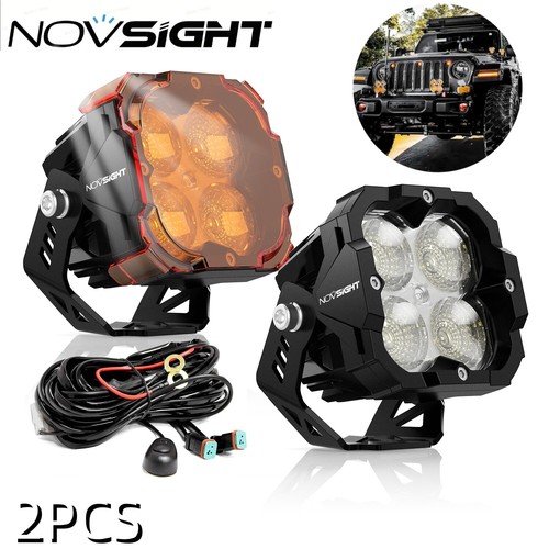 NOVSIGHT 3" LED Off-road Light Bar Pod Flood Lamps for Jeep Truck SUV Pickup ATV - Picture 13 of 14
