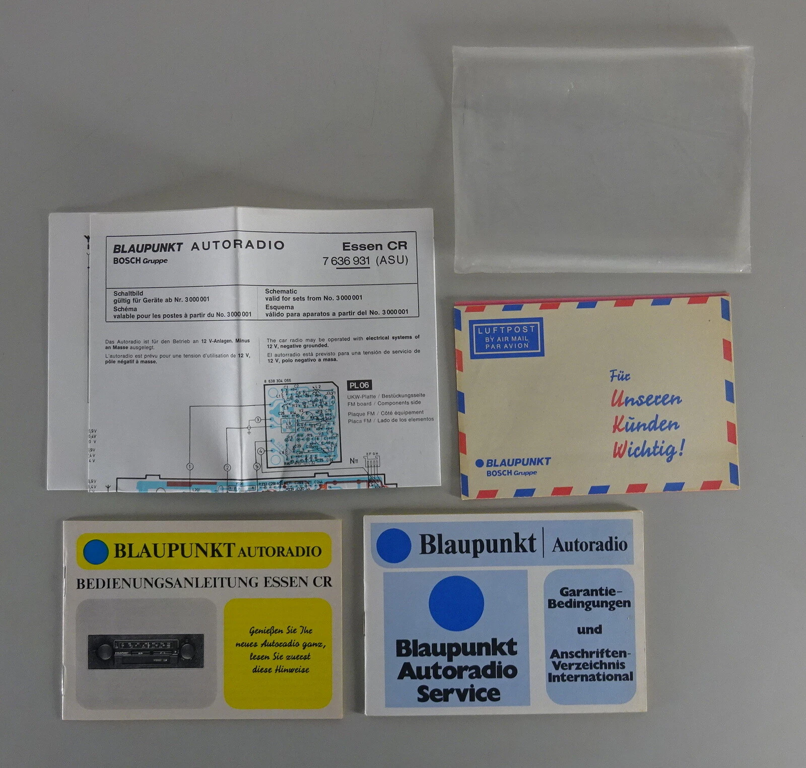 Operating Instructions / Manual Blaupunkt Car Radio Essen CR Stand 05/1976