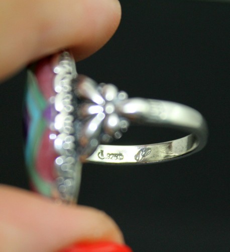 ANILLO CAROLYN POLLACK SUDOESTE MULTICOLOR PATRÓN PIEDRA TRITURADA 925 9 - Imagen 5 de 7