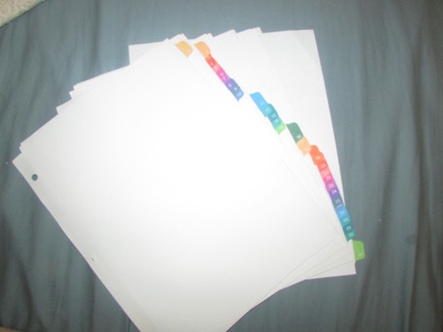 AVERY white notebook INDEX DIVIDERS printed 1-31 rainbow colored tabs (office - Picture 7 of 7