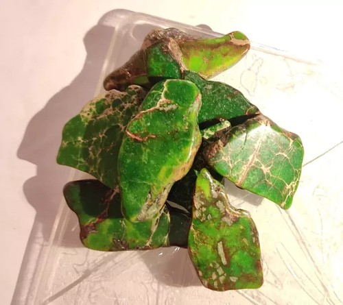 Natural Green Color Turquoise Slab 500 Ct Stabilized Kingman Rough Mine Gemstone - Picture 3 of 5