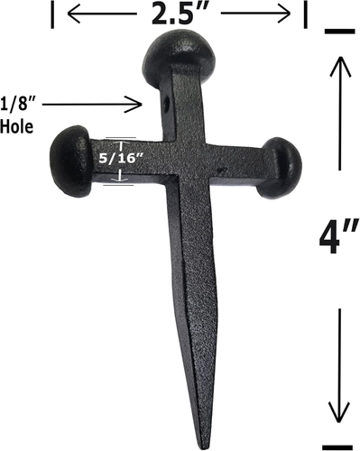 4”- CROSS NAIL – Ornamental Rustic Iron – Crucifix Cross Style – Antique Reprodu - Picture 2 of 12