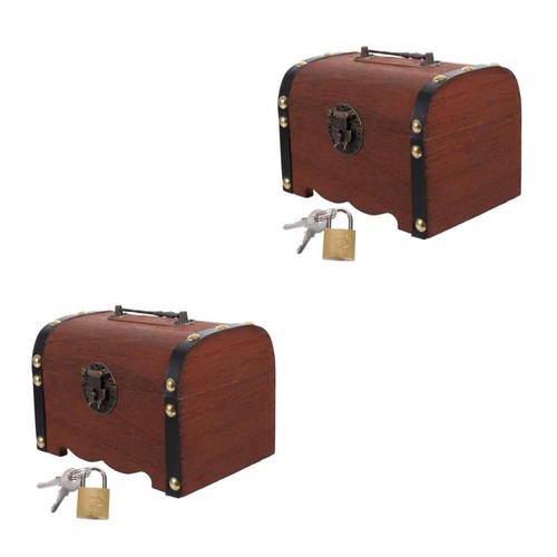 2-pak Retro Money Bank Dziecko Pojemnik na monety Drewniane szafki - Zdjęcie 5 z 12
