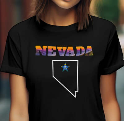 Nevada State Map T-Shirt   Explore the Silver State in Style (Free Shipping)