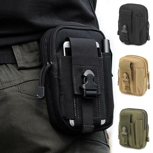 Men's Holster Tactical Molle Waist Belt Bag Wallet Cell Phone Pouch Case Utility - Foto 1 di 13