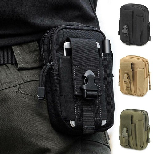 Mens Army Tactical Holster Military Molle Waist Belt Bag Wallet Cell Phone Pouch - Afbeelding 1 van 13