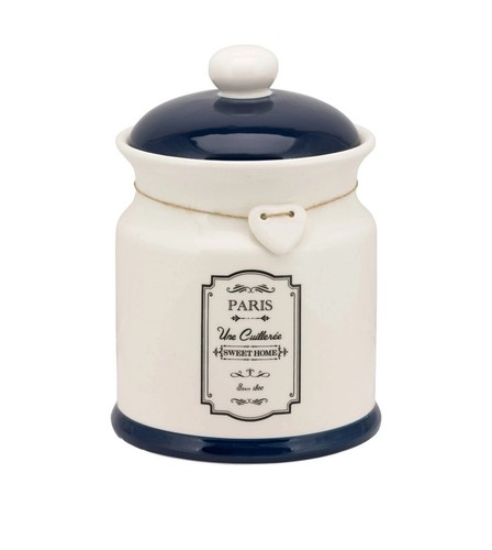 10 Strawberry Street French Provincial Medium Canister - White/Blue