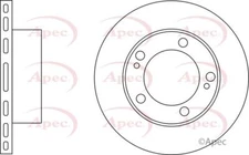 APEC DSK2728 Brake Disc Front Vented Braking System Fits Toyota Land Cruiser
