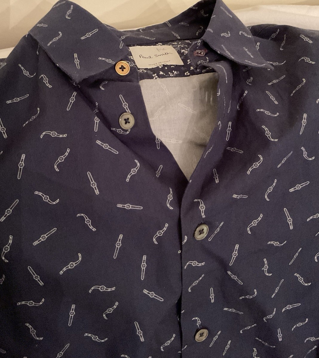 トップス Paul Smith London Watch L/S shirt navy L Paul Smith Watch Graphic Navy L/S Shirt Medium | eBay UK