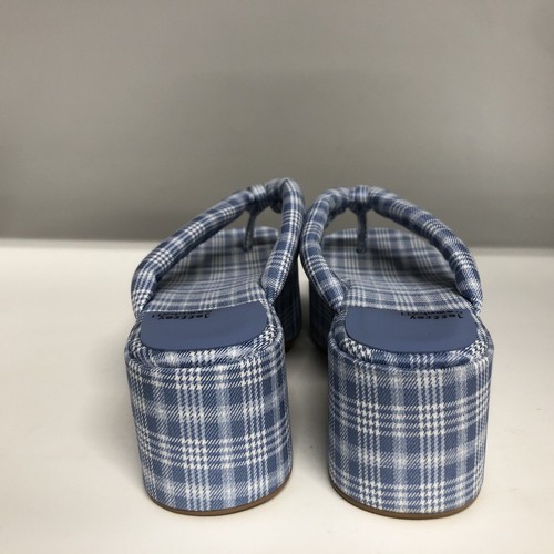 Jeffrey Campbell Luau Platform Sandal Blue/White Plaid Women's Size 7 - 第 5/6 張圖片