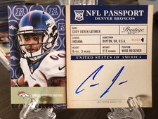 2014 Panini Prestige NFL Passport Signatures Cody Latimer Rookie Auto RC #22