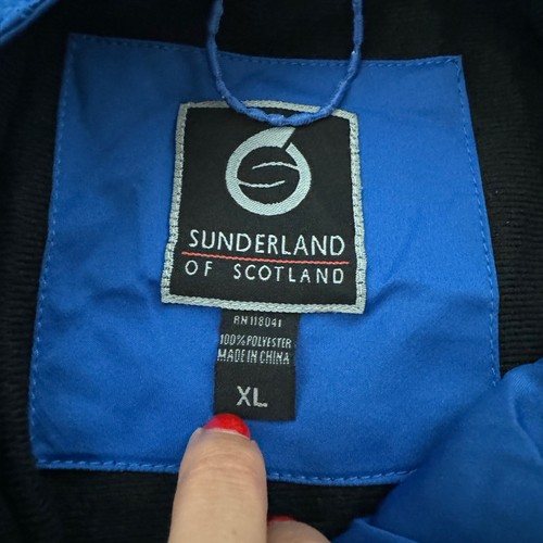 Sunderland of Scotland Blue Black Full Zip Lightweight Jacket Sz XL Long Sleeve - Picture 8 of 12