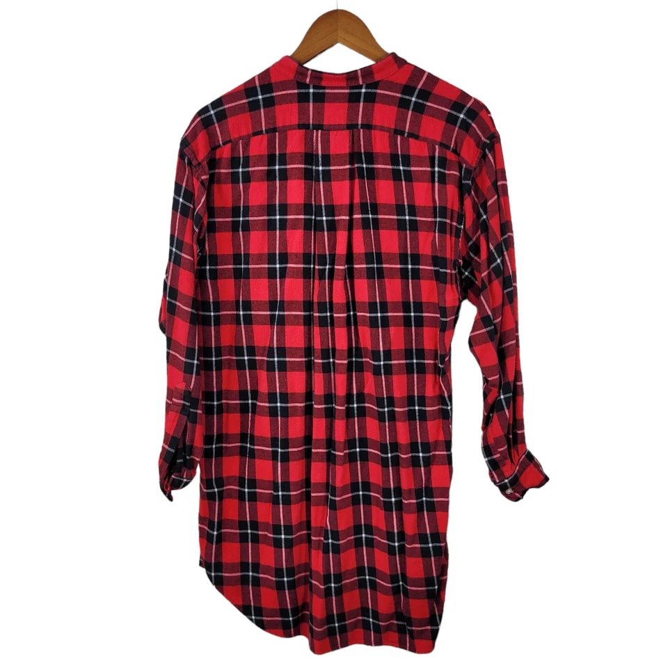 Vintage Ralph Lauren Flannel Nightgown size Small Red Plaid warm Night Shirt - Image 4 of 4