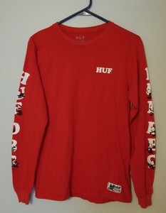 Huf X Felix The Cat Dbc Red Long Sleeve T Shirt Size Small Ebay