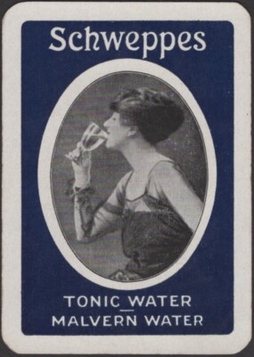 Playing Cards Mini Single Card Old Antique SCHWEPPES GIRL Advertising TONIC WATE