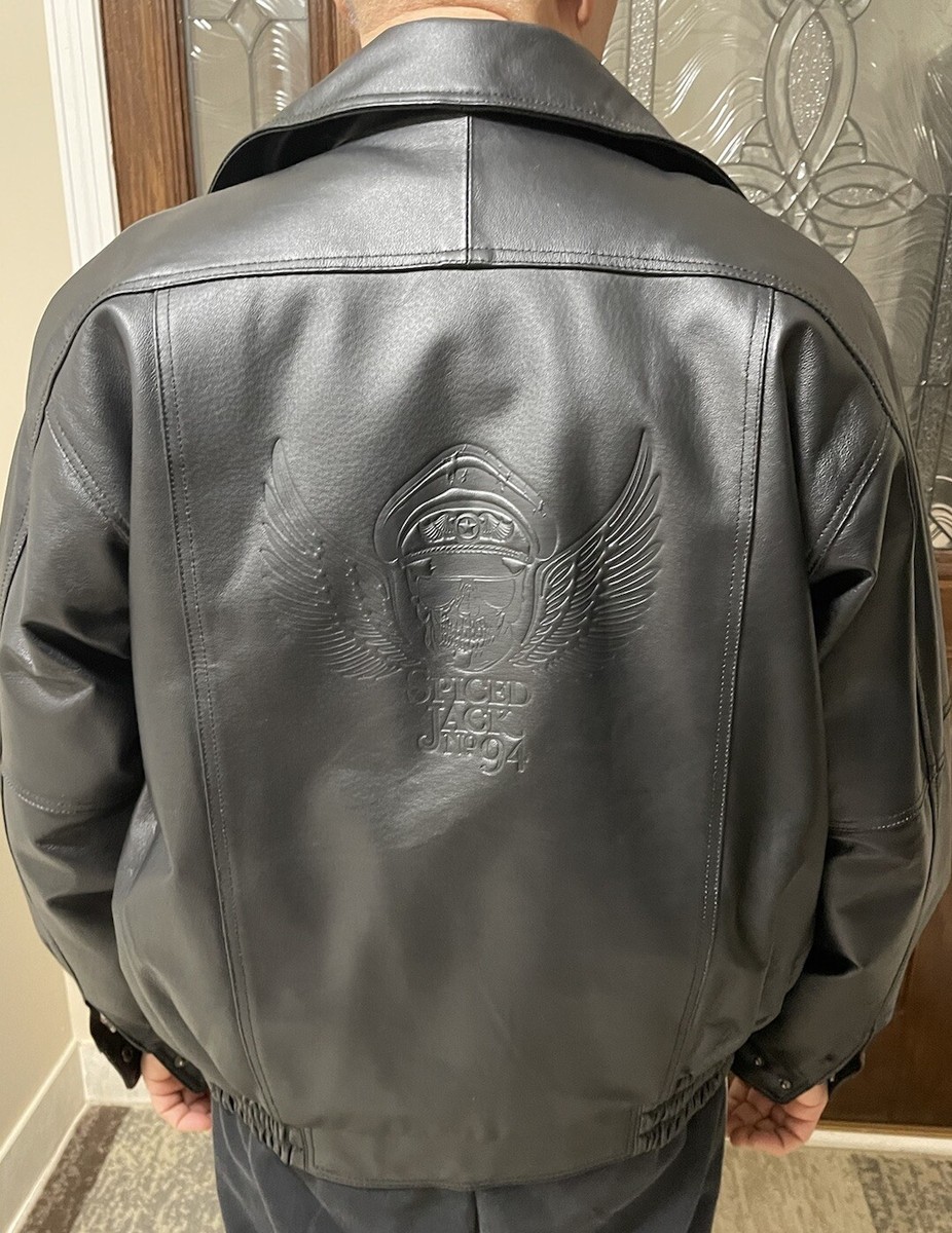 シ*ン様 美品 SSZ get hammered期 leather JKT NA Spiced Jack No 94 men's black leather jacket size Medium